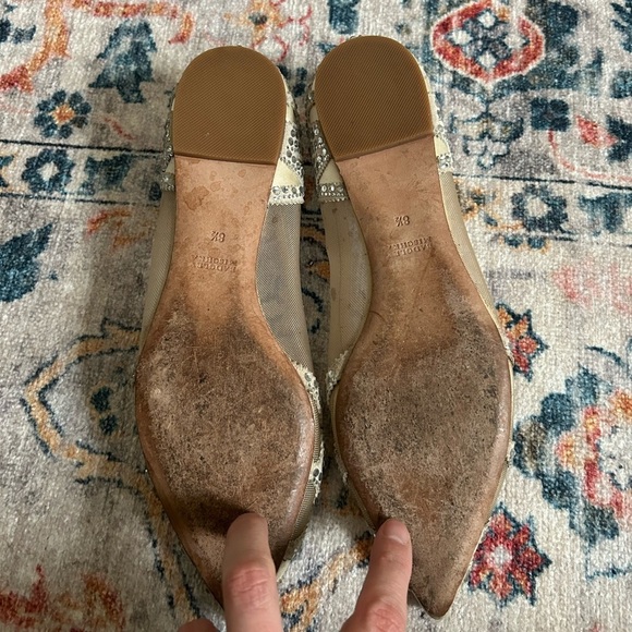 Badgley Mischka Gigi Crystal Pointed Toe Flats Size 8.5 - Picture 8 of 11